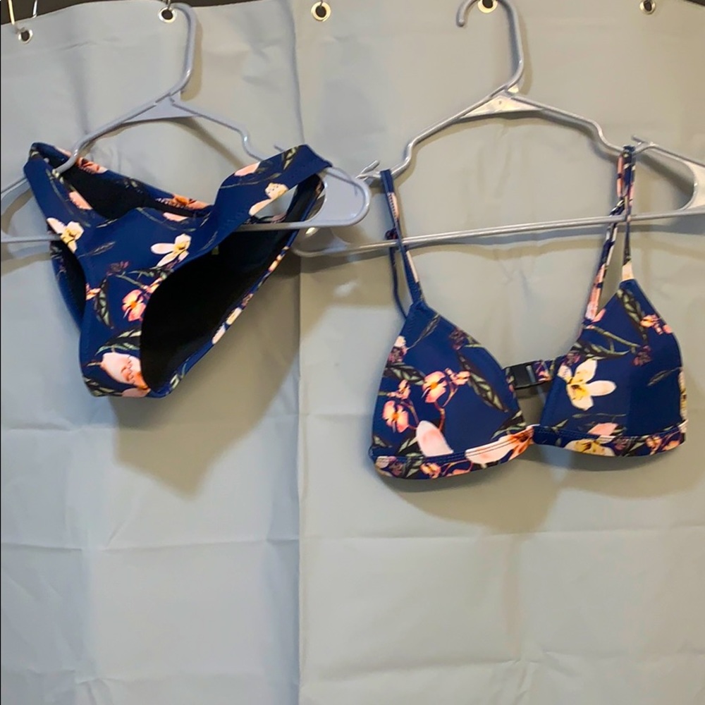 Navy floral swimsuit